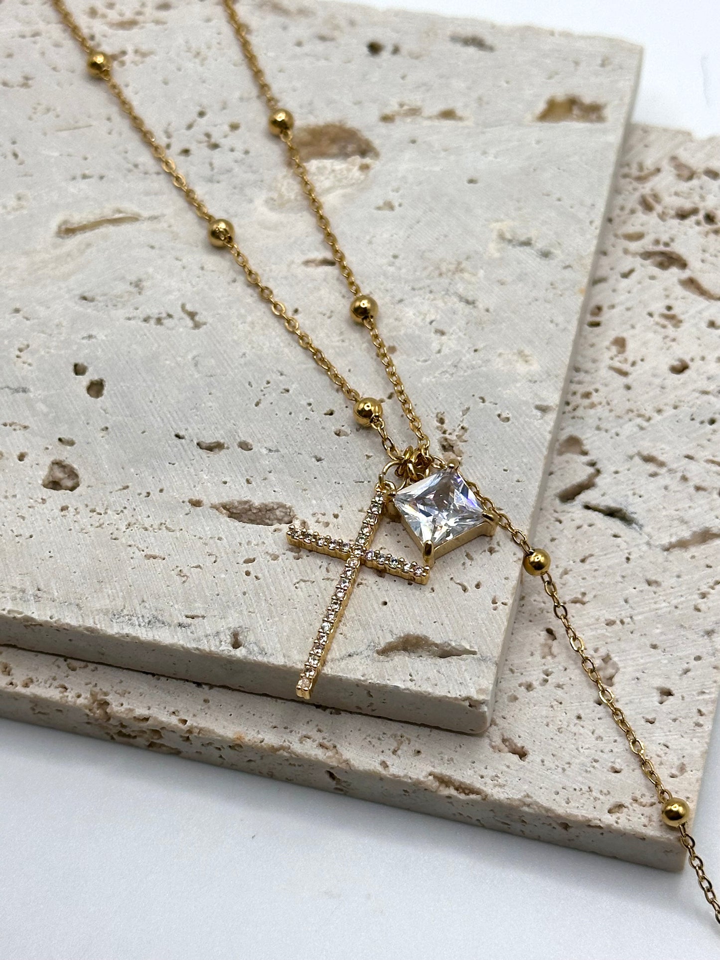 Crystal Cross Necklace