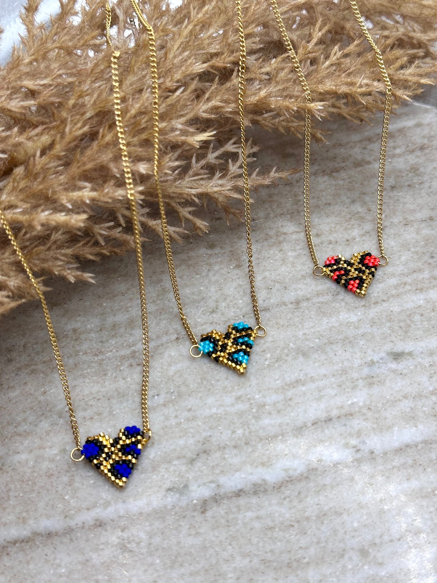 Animal Print Miyuki Heart