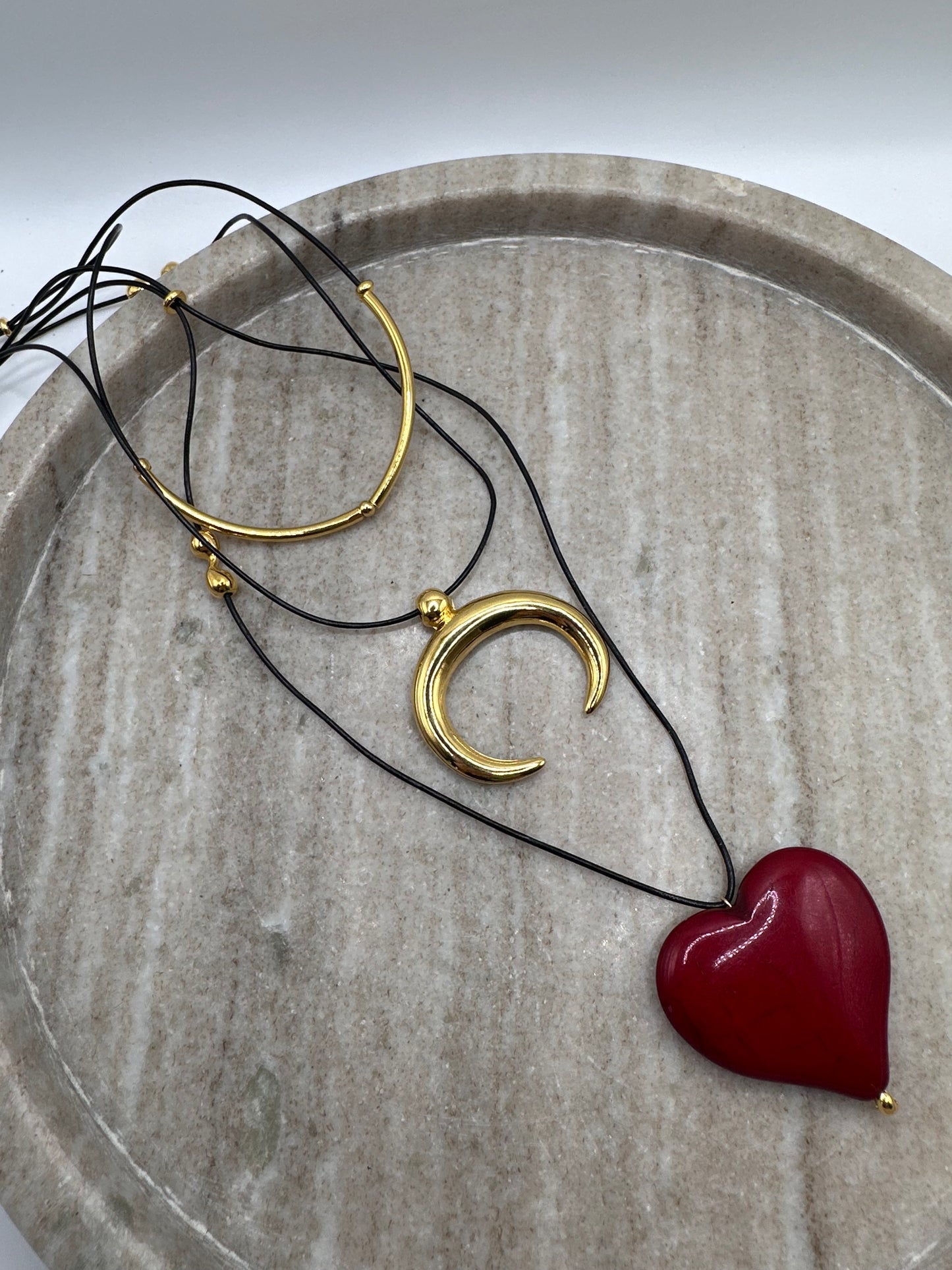 Red Heart Gold Necklace