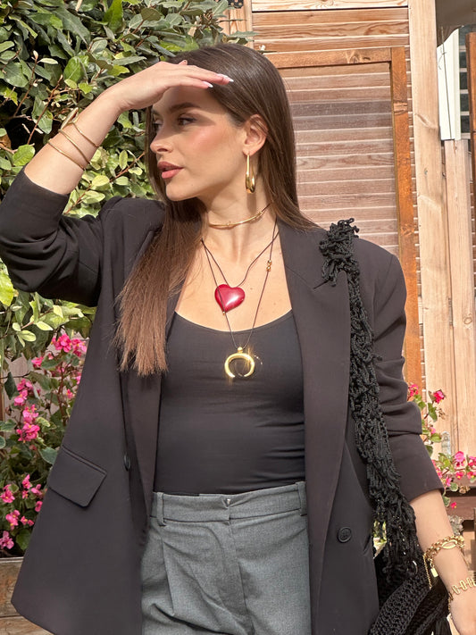 Red Heart Gold Necklace