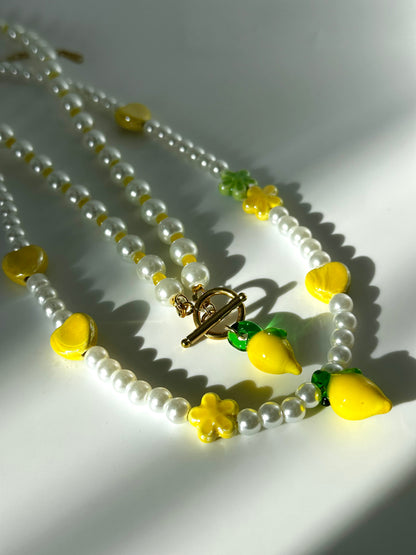 Lemon and Flower Necklace