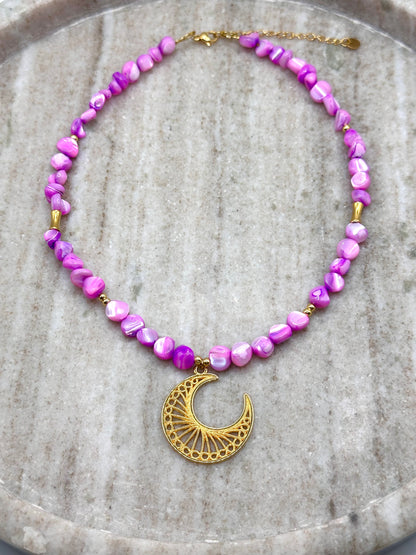 Purple Moon Necklace