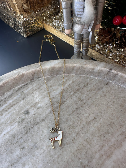 White Deer Necklace