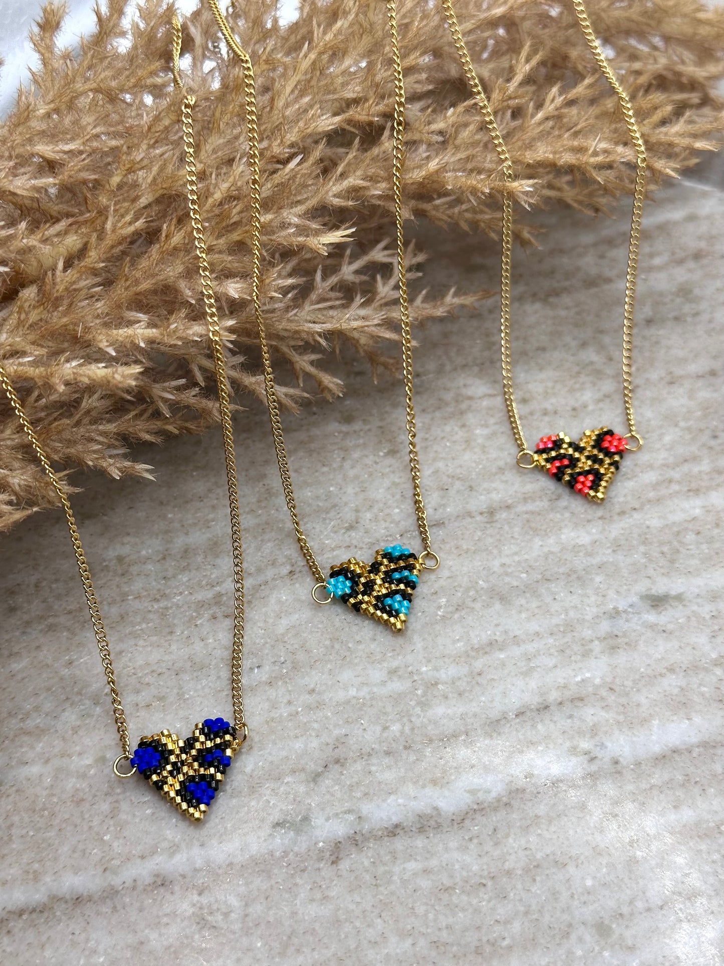 Animal Print Miyuki Heart