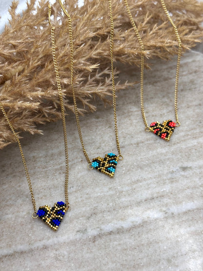 Animal Print Miyuki Heart