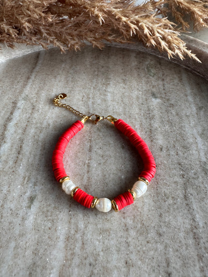 Nadine Red Fimo Bracelet