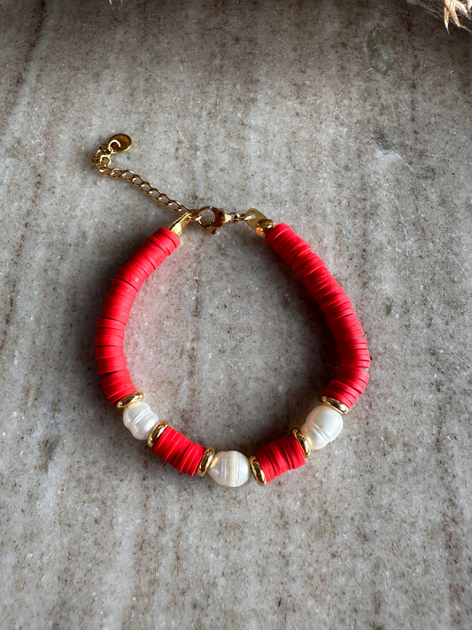 Nadine Red Fimo Bracelet