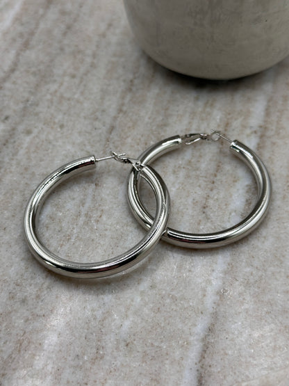 Palermo Silver Hoops