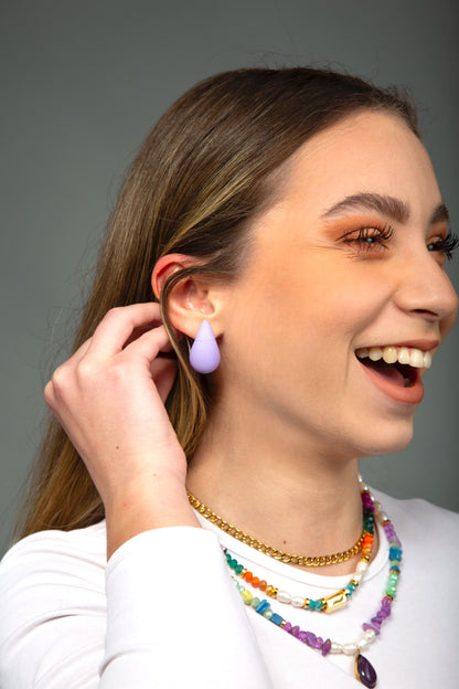 Purple Drop Earrings