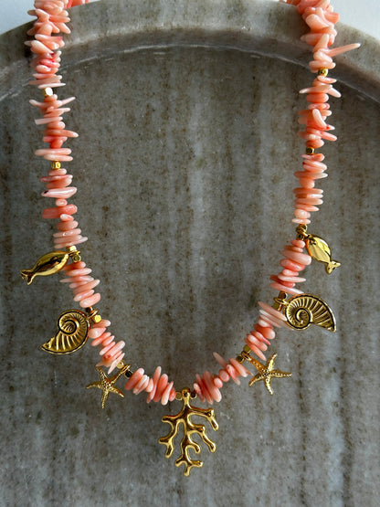 Peachy Coral Necklace