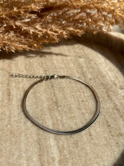Silver Snake Anklet