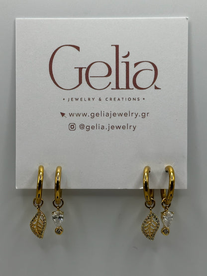 Zirconia Leaf Earrings