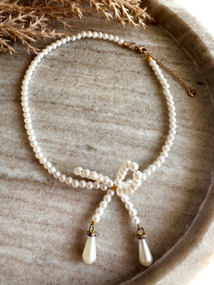 Pearl Bow Necklace