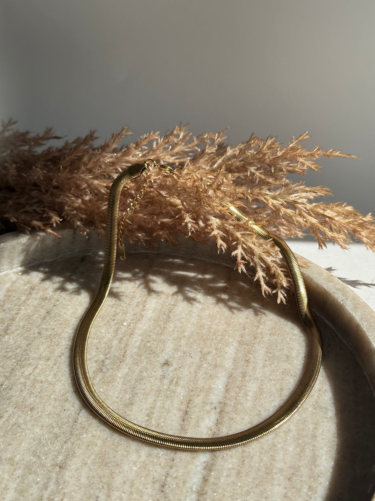 Snake Gold Necklace 1cm