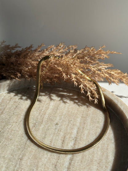 Snake Gold Necklace 1cm