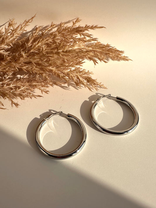 Silver Small Hoops
