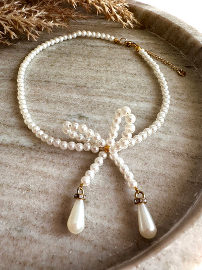 Pearl Bow Necklace