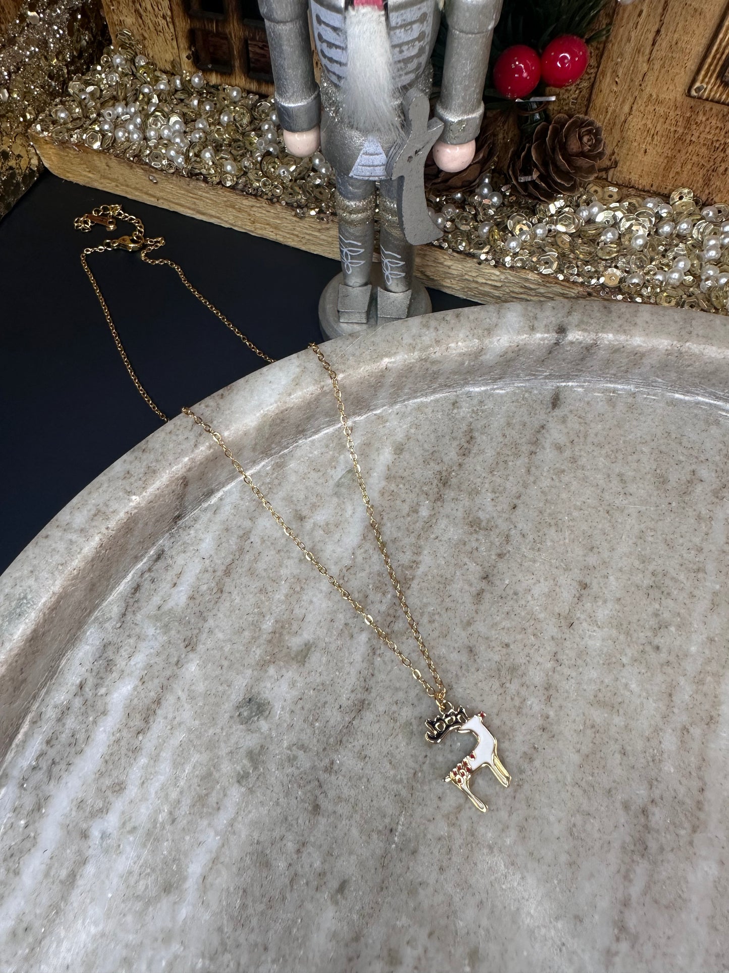 White Deer Necklace