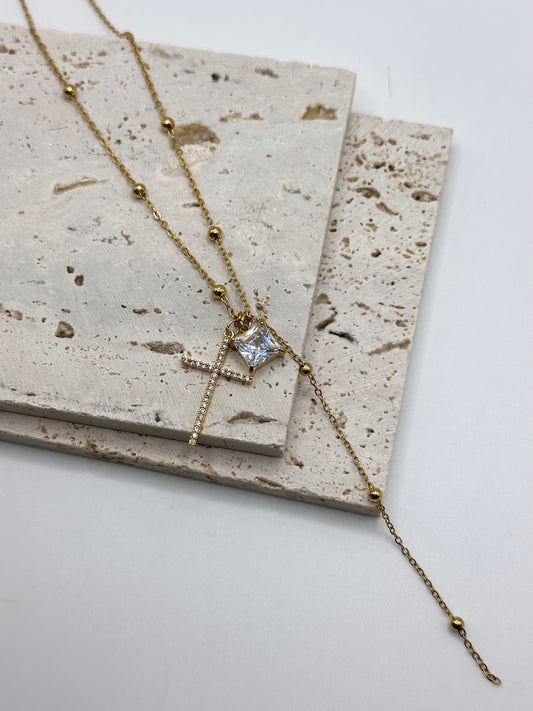 Crystal Cross Necklace