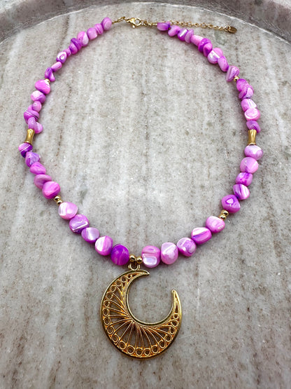 Purple Moon Necklace