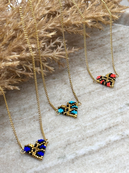 Animal Print Miyuki Heart