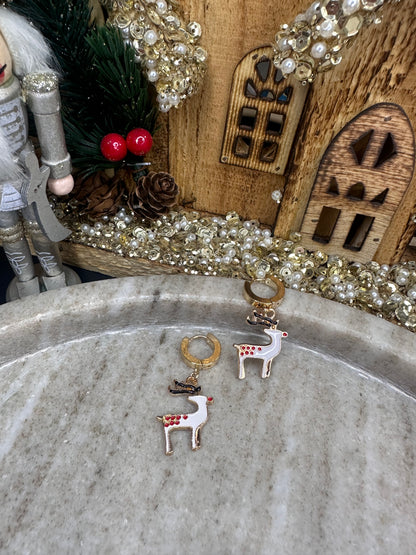 White Deer Earrings