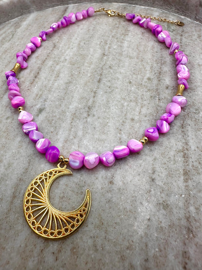 Purple Moon Necklace