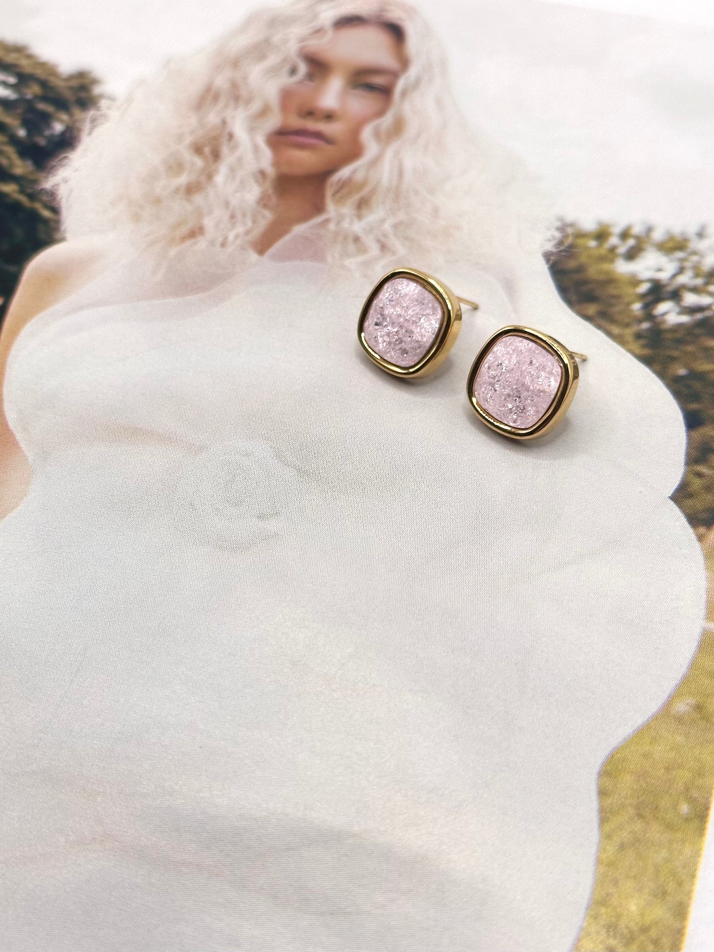 Small Pink Candy Earrings