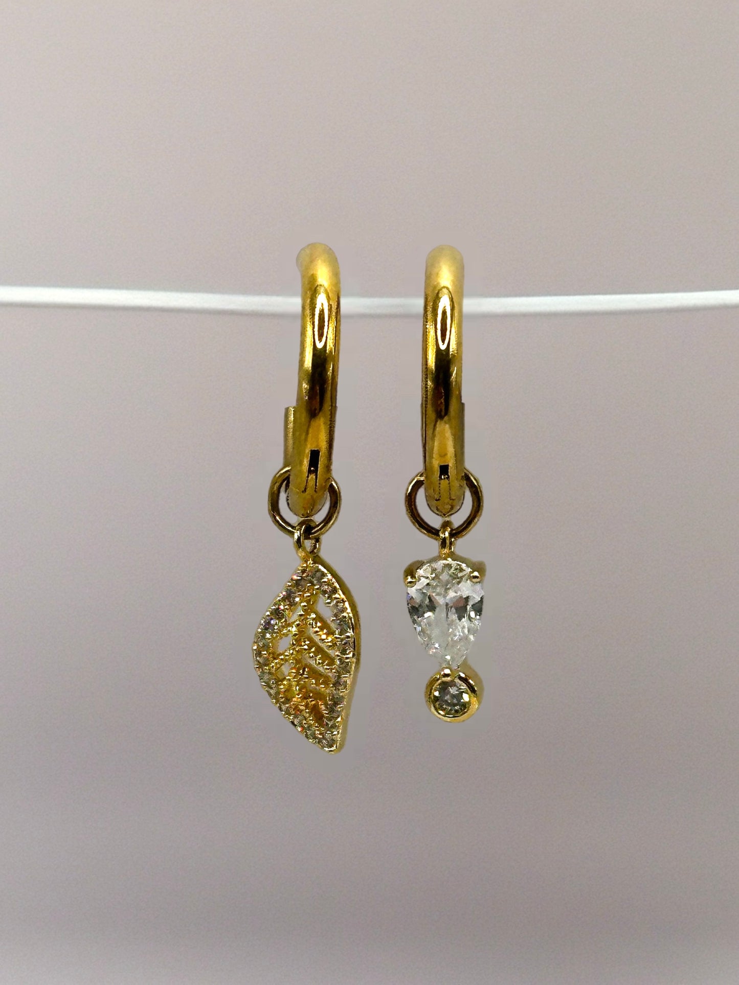 Zirconia Leaf Earrings