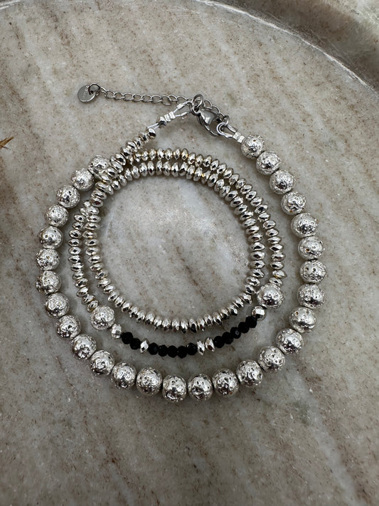 Silver Triple Shine Bracelet