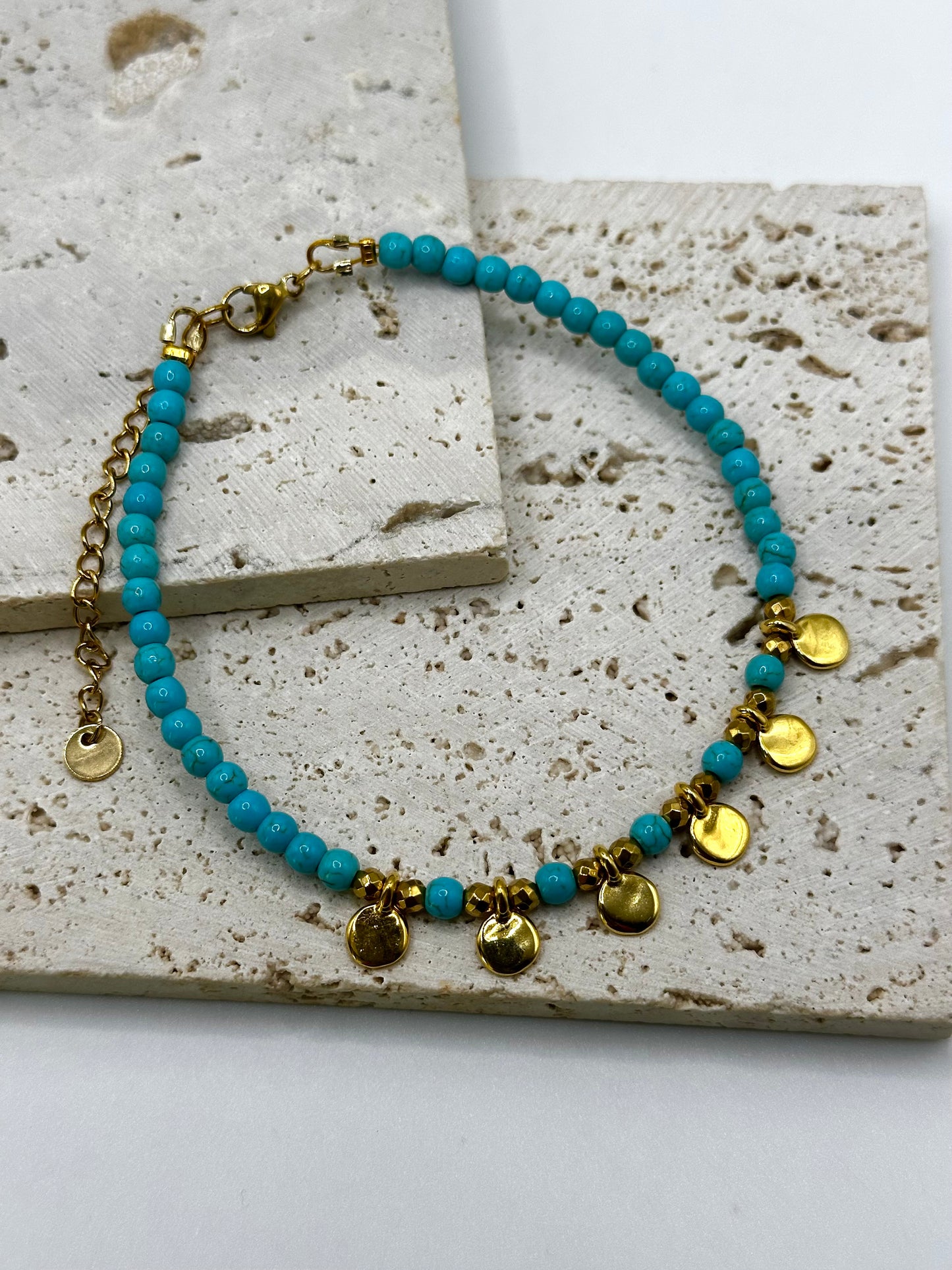Turquoise Coin Anklet