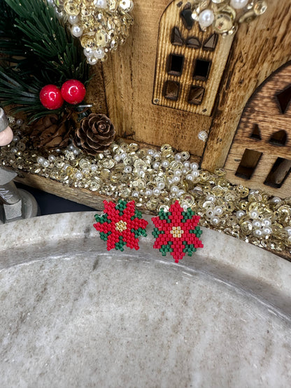 Christmas Flower Earrings