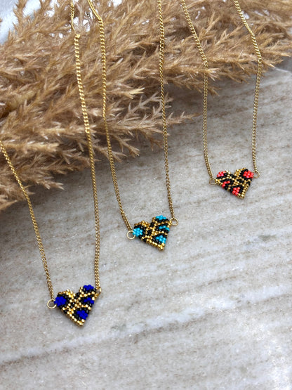 Animal Print Miyuki Heart