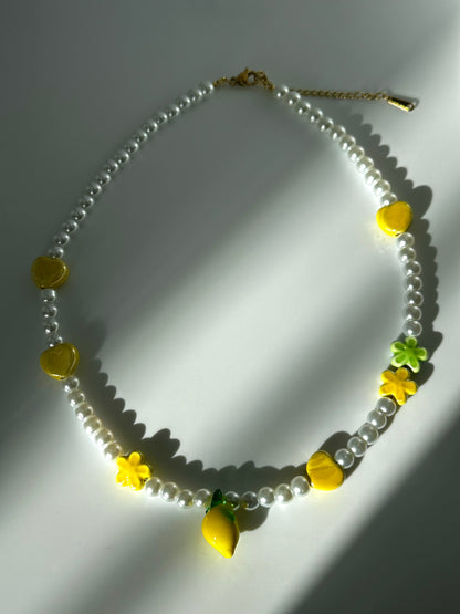 Lemon and Flower Necklace