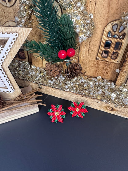 Christmas Flower Earrings
