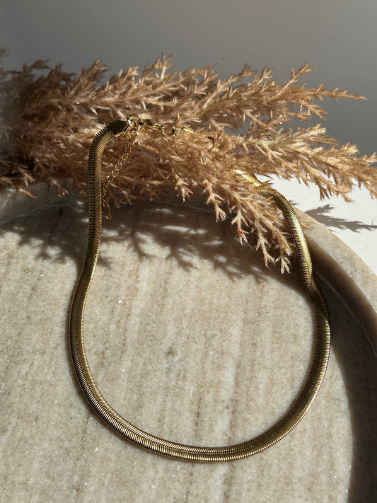 Snake Gold Necklace 1cm