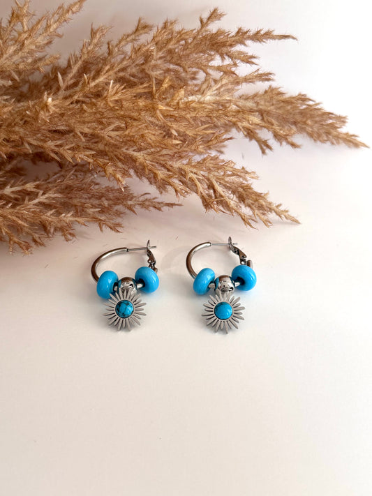 Blue Sun Earrings