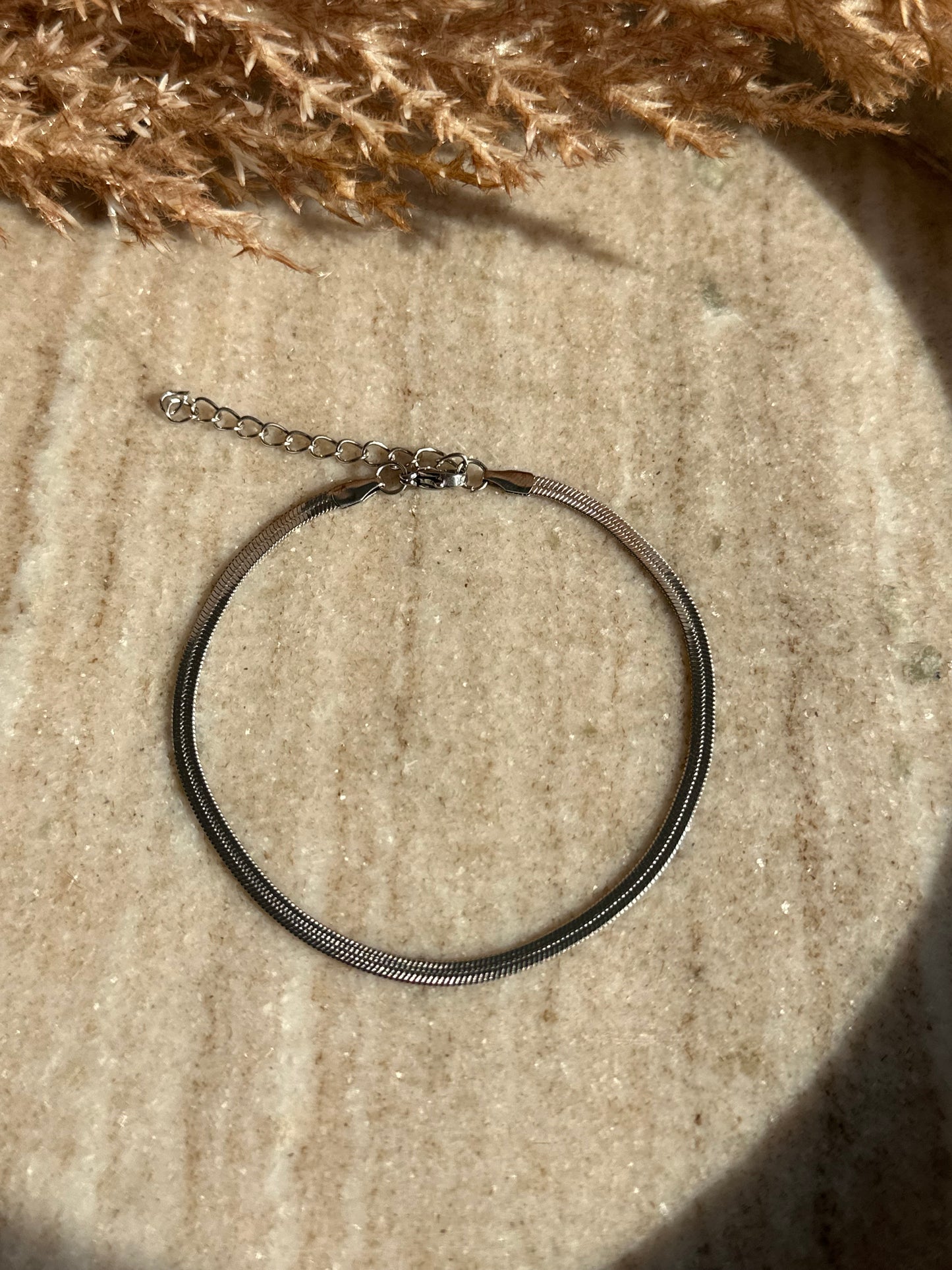 Silver Snake Anklet