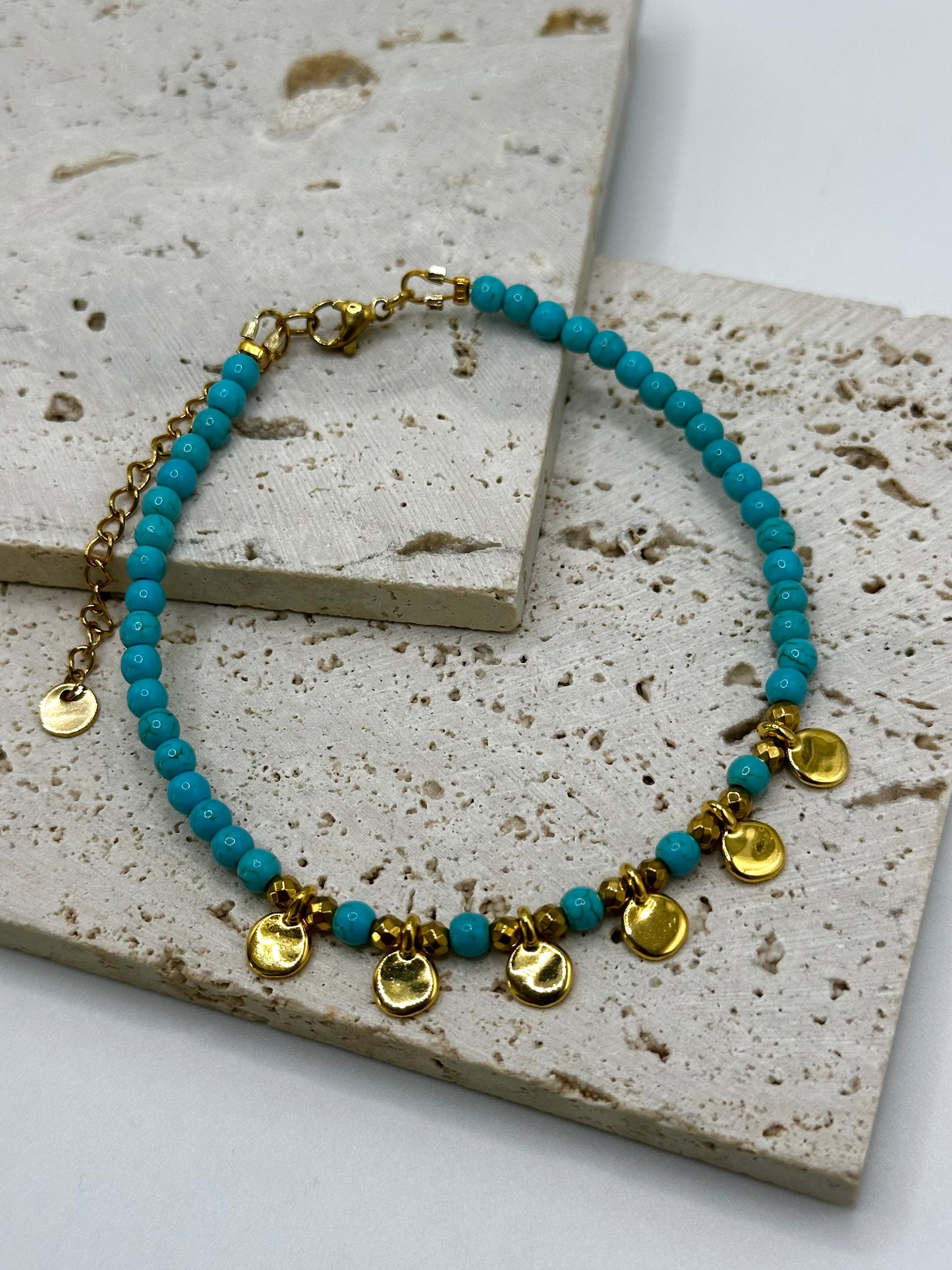 Turquoise Coin Anklet