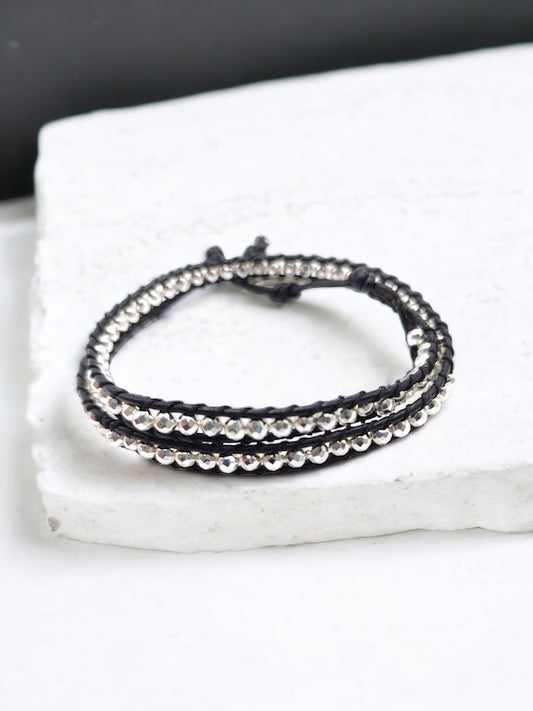 Leather Silver Bracelet