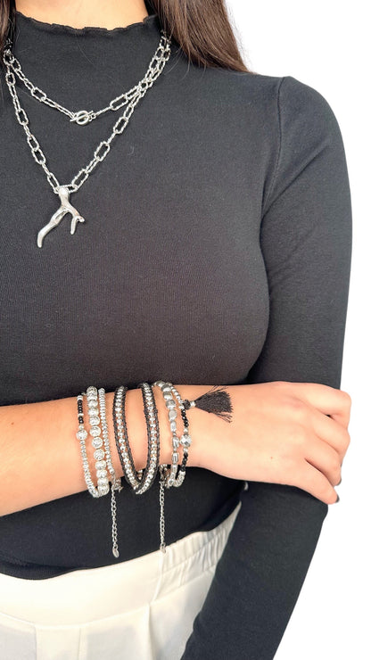 Leather Silver Bracelet