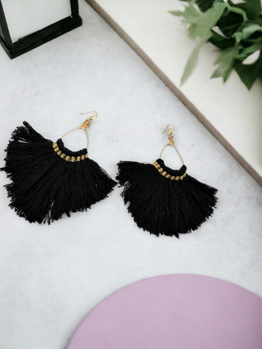 Black Fans Handmade Earrings